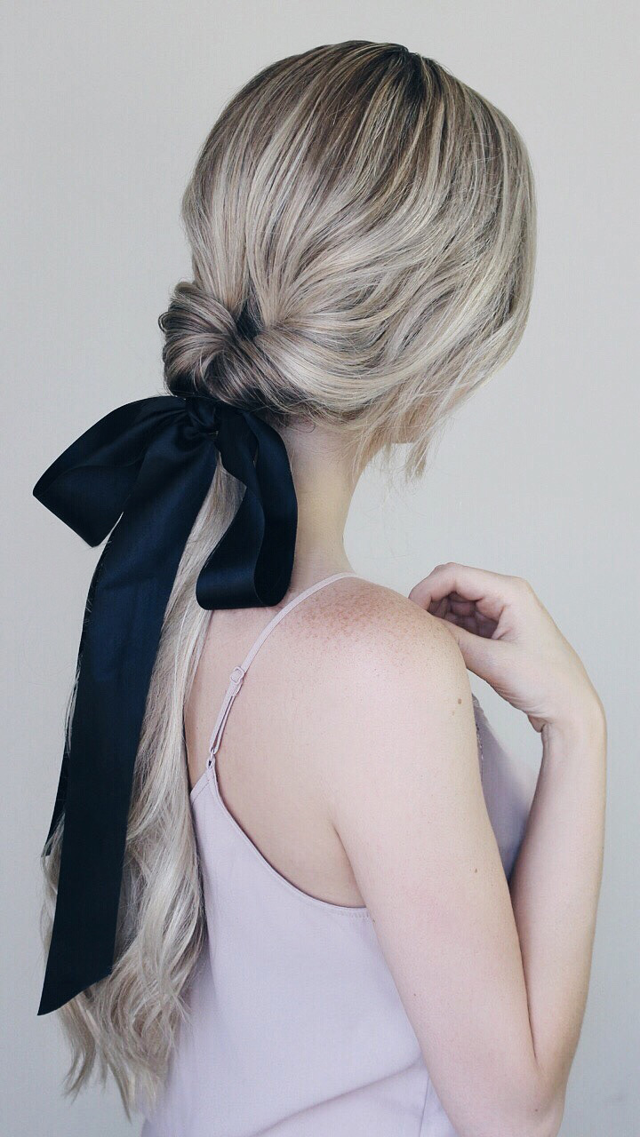 Hair Bow Ideas - Black Ribbon In Hair Inspiration